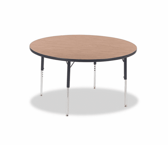 VIR4848R084 4000 Series Round Activity Table, 48 dia. x 30h, Medium Oak By VIRCO, INC.