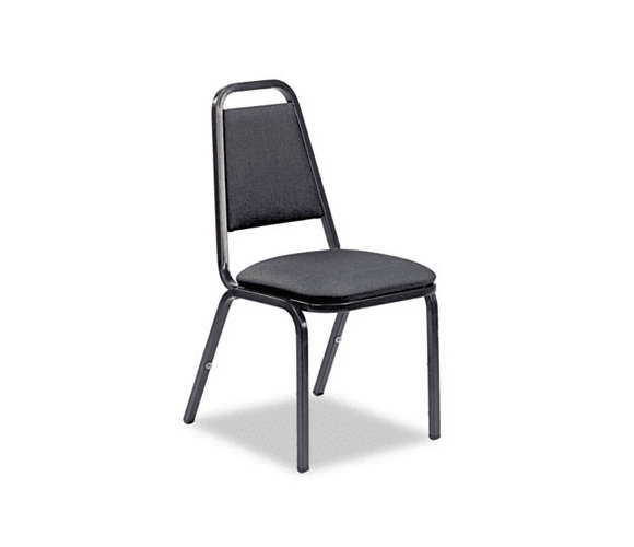 VIR489265E38G4 Vinyl Upholstered Stacking Chair, 18 x 22 x 34-1/2, Black, 4/Carton By VIRCO, INC.