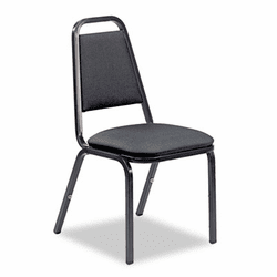 VIR489265E38G4 Vinyl Upholstered Stacking Chair, 18 x 22 x 34-1/2, Black, 4/Carton By VIRCO, INC.