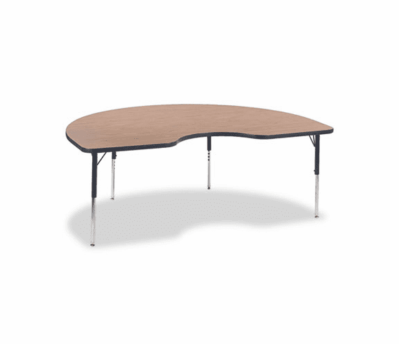 VIR48KID72084 4000 Series Kidney Shaped Activity Table, 72w x 48d x 30h, Medium Oak By VIRCO, INC.