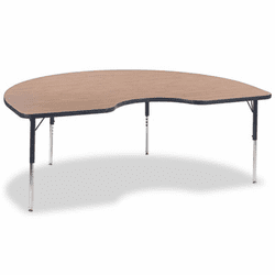 VIR48KID72084 4000 Series Kidney Shaped Activity Table, 72w x 48d x 30h, Medium Oak By VIRCO, INC.