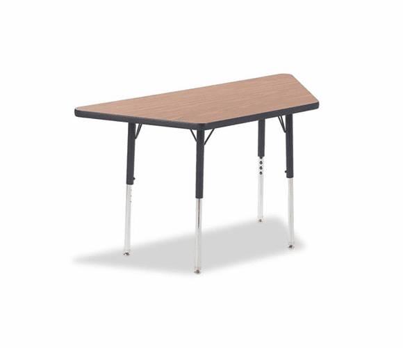 VIR48TRAP48084 4000 Series Trapezoid Activity Table, 48w x 24d x 30h, Medium Oak By VIRCO, INC.