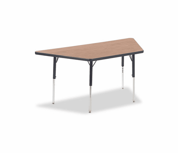VIR48TRAP60084 4000 Series Trapezoid Activity Table, 60w x 30d x 30h, Medium Oak By VIRCO, INC.