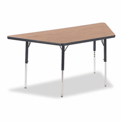 VIR48TRAP60084 4000 Series Trapezoid Activity Table, 60w x 30d x 30h, Medium Oak By VIRCO, INC.