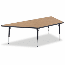 VIR48TRAP84084 4000 Series Trapezoid Activity Table, 84w x 42d x 30h, Medium Oak By VIRCO, INC.