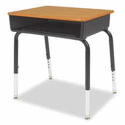 VIR785078 Open Front Student Desk, 24w x 18d, Walnut Top, 2/Carton By VIRCO, INC.