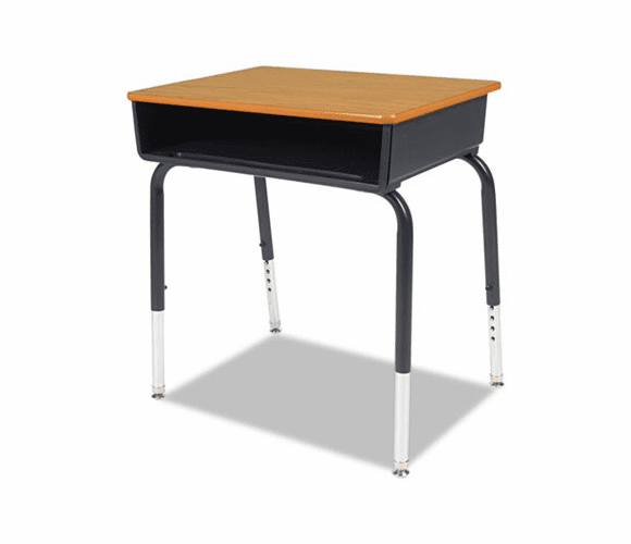 VIR785084 Open Front Student Desk, 24w x 18d, Medium Oak Top, 2/Carton By VIRCO, INC.