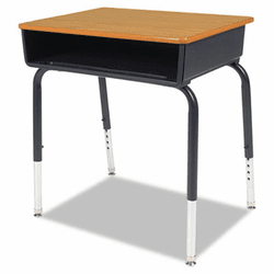 VIR785084 Open Front Student Desk, 24w x 18d, Medium Oak Top, 2/Carton By VIRCO, INC.