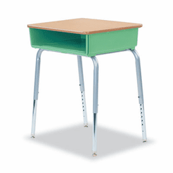 VIR78538503402 785 Open-Front Student Desk w/Colored Bookboxes, 24w x 18d, Green By VIRCO, INC.