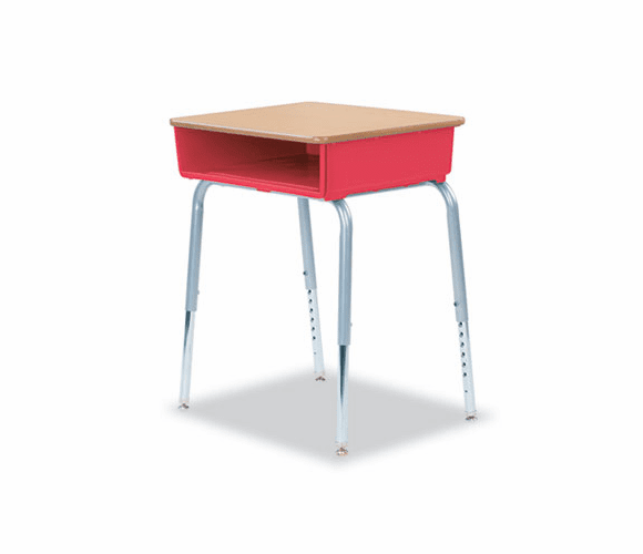 VIR78538507002 785 Open-Front Student Desk w/Colored Bookboxes, 24w x 18d, Red By VIRCO, INC.
