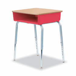 VIR78538507002 785 Open-Front Student Desk w/Colored Bookboxes, 24w x 18d, Red By VIRCO, INC.