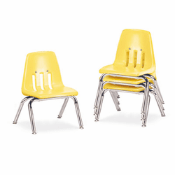 VIR901047 9000 Series Classroom Chairs, 10" Seat Height, Squash/Chrome, 4/Carton By VIRCO, INC.