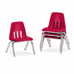VIR901070 9000 Series Classroom Chairs, 10" Seat Height, Red/Chrome, 4/Carton By VIRCO, INC.
