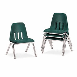VIR901075 9000 Series Classroom Chairs, 10" Seat Height, Forest Green/Chrome, 4/Carton By VIRCO, INC.