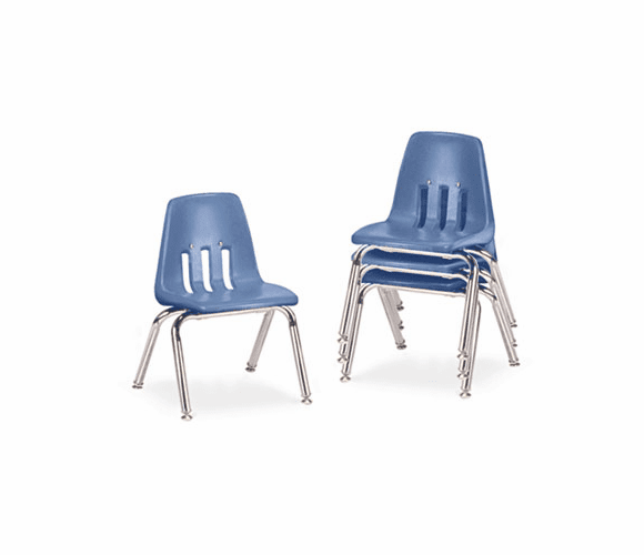 VIR901240 9000 Series Classroom Chairs, 12" Seat Height, Blueberry/Chrome, 4/Carton By VIRCO, INC.