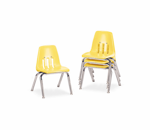 VIR901247 9000 Series Classroom Chairs, 12" Seat Height, Squash/Chrome, 4/Carton By VIRCO, INC.