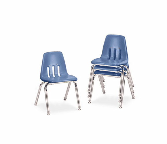 VIR901440 9000 Series Classroom Chairs, 14" Seat Height, Blueberry/Chrome, 4/Carton By VIRCO, INC.