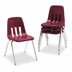 VIR901850 9000 Series Classroom Chair, 18" Seat Height, Wine/Chrome, 4/Carton By VIRCO, INC.
