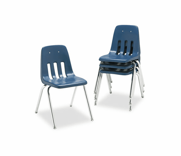 VIR901851 9000 Series Classroom Chair, 18" Seat Height, Navy/Chrome, 4/Carton By VIRCO, INC.