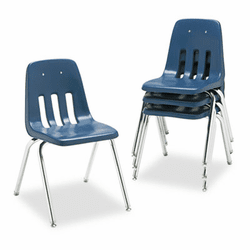 VIR901851 9000 Series Classroom Chair, 18" Seat Height, Navy/Chrome, 4/Carton By VIRCO, INC.