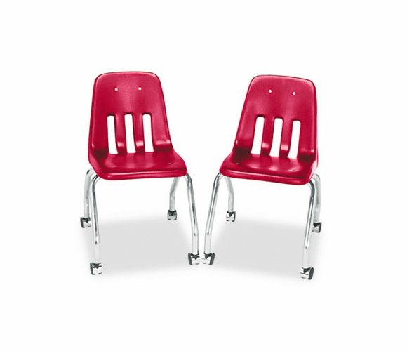 VIR905070 Standard Teacher's Chair, 18-5/8 x 21 x 30, Red, 2/Carton By VIRCO, INC.