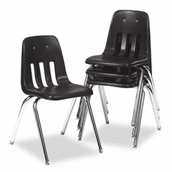 VIR90879C59 9000 Series Classroom Chair, Black/Chrome Frame, 4/Carton By VIRCO, INC.