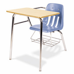 VIR9400BR40385 9400 Series Chair Desk, 21w x 33-1/2d x 30h, Fusion Maple/Blueberry, 2/Carton By VIRCO, INC.