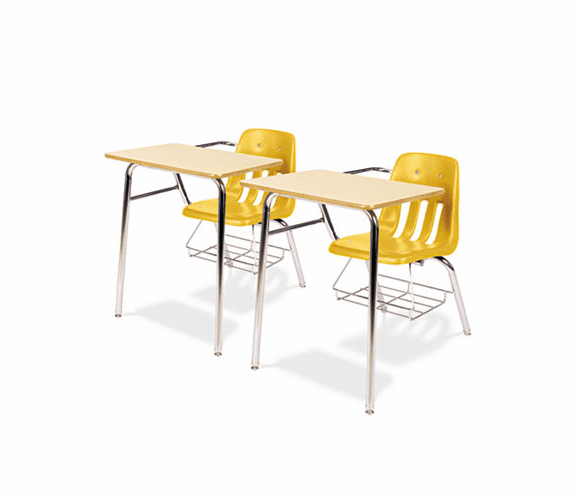 VIR9400BR47385 9400 Series Chair Desk, 21w x 33-1/2d x 30h, Fusion Maple/Squash, 2/Carton By VIRCO, INC.