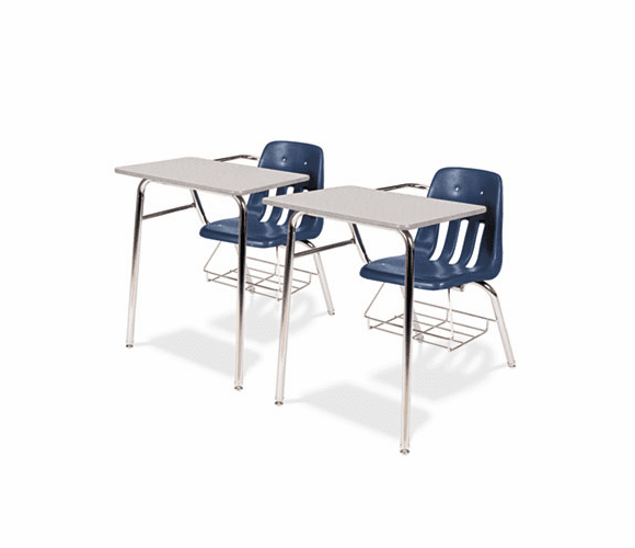 VIR9400BR51091 9400 Series Chair Desk, 21w x 33-1/2d x 30h, Gray Nebula/Navy, 2/Carton By VIRCO, INC.