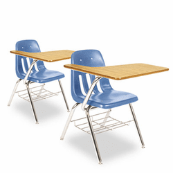 VIR9700BR40084 9700 Series Chair Desk, 18-3/4w x 31d x 30-1/2h, Medium Oak/Blueberry, 2/Carton By VIRCO, INC.