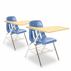 VIR9700BR40385 9700 Series Chair Desk, 18-3/4w x 31d x 30-1/2h, Fusion Maple/Blue, 2/Carton By VIRCO, INC.