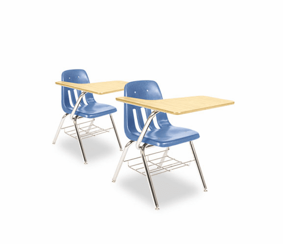 VIR9700BR40385 9700 Series Chair Desk, 18-3/4w x 31d x 30-1/2h, Fusion Maple/Blue, 2/Carton By VIRCO, INC.