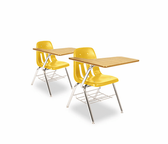 VIR9700BR47084 9700 Series Chair Desk, 18-3/4w x 31d x 30-1/2h, Medium Oak/Squash, 2/Carton By VIRCO, INC.