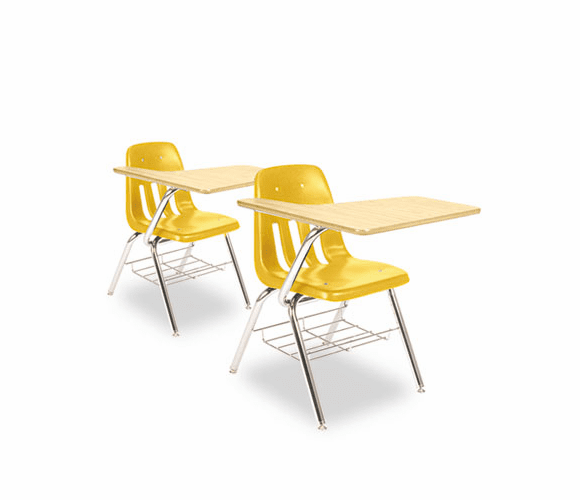 VIR9700BR47385 9700 Series Chair Desk, 18-3/4w x 31d x 30-1/2h, Fusion Maple/Squash, 2/Carton By VIRCO, INC.