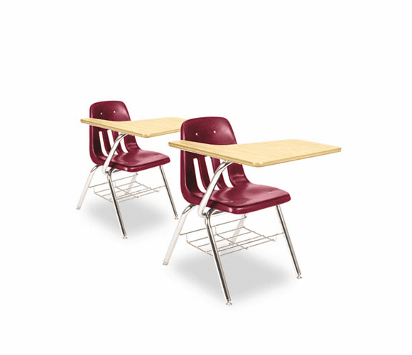 VIR9700BR50385 9700 Series Chair Desk, 18-3/4w x 31d x 30-1/2h, Fusion Maple/Wine, 2/Carton By VIRCO, INC.