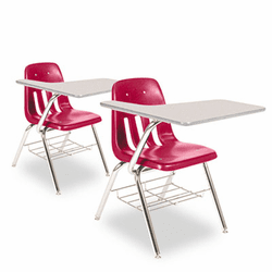 VIR9700BR70091 9700 Series Chair Desk, 18-3/4w x 31d x 30-1/2h, Gray Nebula/Red, 2/Carton By VIRCO, INC.