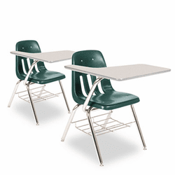 VIR9700BR75091 9700 Series Chair Desk, 18-3/4w x 31d x 30-1/2h, Gray Nebula/Green, 2/Carton By VIRCO, INC.