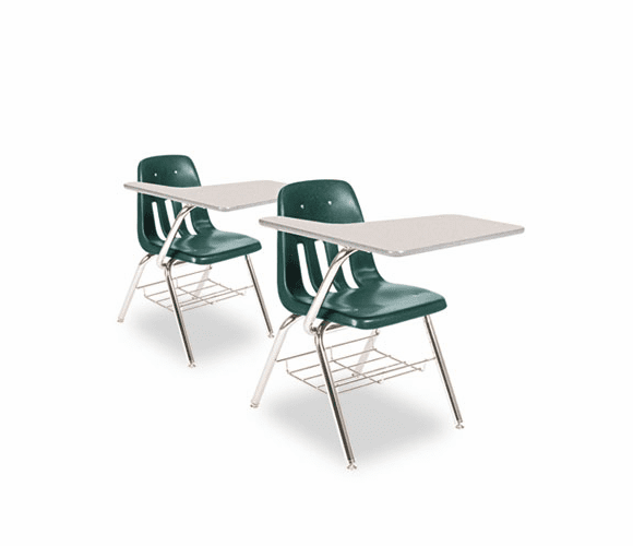 VIR9700BR75091 9700 Series Chair Desk, 18-3/4w x 31d x 30-1/2h, Gray Nebula/Green, 2/Carton By VIRCO, INC.
