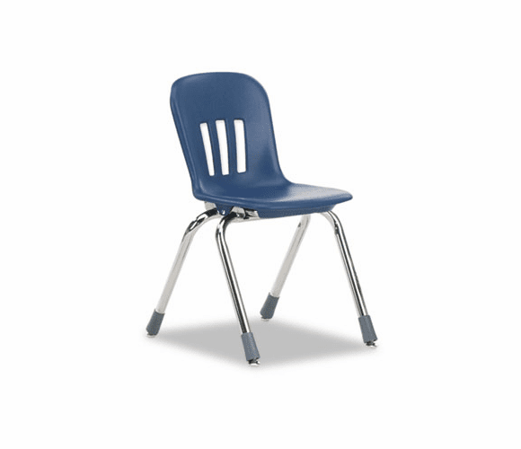 VIRN914BLU51CHM Metaphor Series Classroom Chair, 14-1/2" Seat Height, Navy Blue/Chrome, 5/Carton By VIRCO, INC.