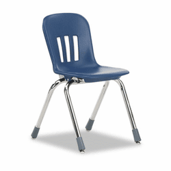 VIRN914BLU51CHM Metaphor Series Classroom Chair, 14-1/2" Seat Height, Navy Blue/Chrome, 5/Carton By VIRCO, INC.