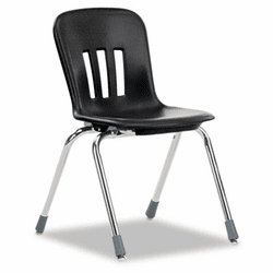 VIRN916BLK01CHM Metaphor Series Classroom Chair, 16-1/2" Seat Height, Black/Chrome, 4/Carton By VIRCO, INC.