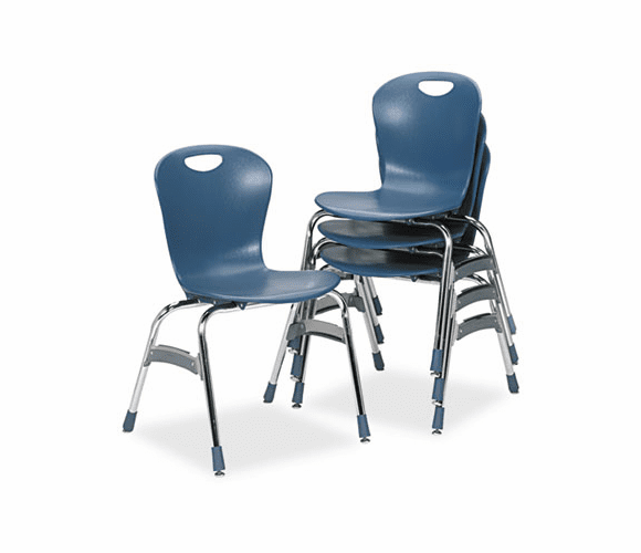 VIRZU41840 Ergonomic Stack Chair, 18" High Zuma Bucket Seat, Blueberry, 4/Carton By VIRCO, INC.