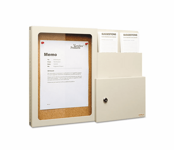 VRTVF50344 Products Suggestion Box with Message Board, Putty By VERTIFLEX PRODUCTS