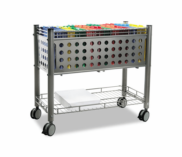 VRTVF52000 Smartworx File Cart, 1-Shelf, 28-1/4w x 13-3/4d x 27-3/8h, Matte Gray By VERTIFLEX PRODUCTS