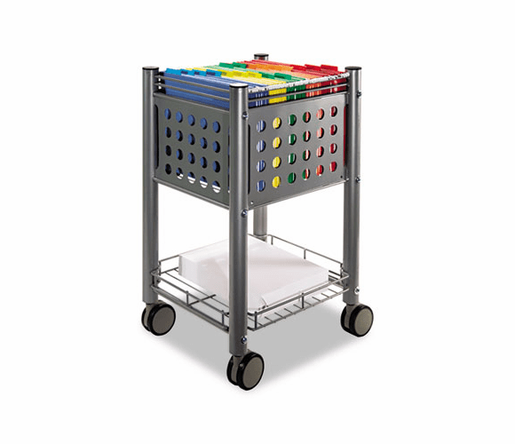 VRTVF52002 Sidekick File Cart, 1-Shelf, 13-3/4w x 15-1/2d x 26-1/4h, Matte Gray By VERTIFLEX PRODUCTS