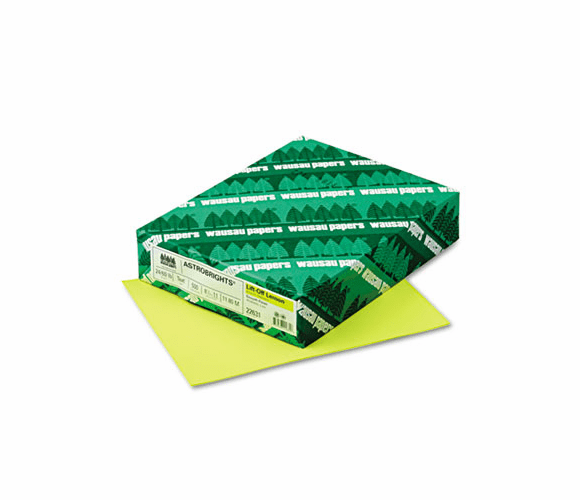 WAU21011 Astrobrights Colored Paper, 24lb, 8-1/2 x 11, Lift-Off Lemon, 500 Sheets/Ream By WAUSAU PAPERS