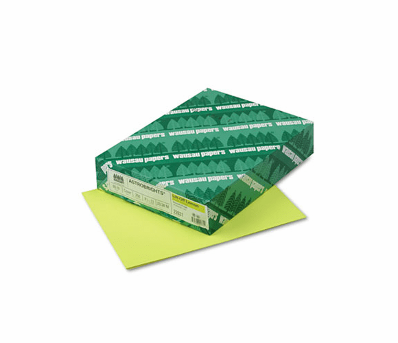 WAU21021 Astrobrights Colored Card Stock, 65 lbs., 8-1/2 x 11, Lift-Off Lemon, 250 Sheets By WAUSAU PAPERS