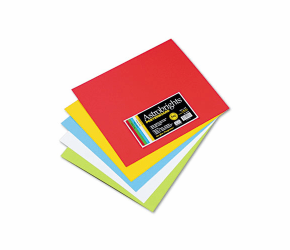 WAU22058 Astrobrights Premium Poster Board, 14 x 12, Five Assorted Colors, 50/Carton By WAUSAU PAPERS