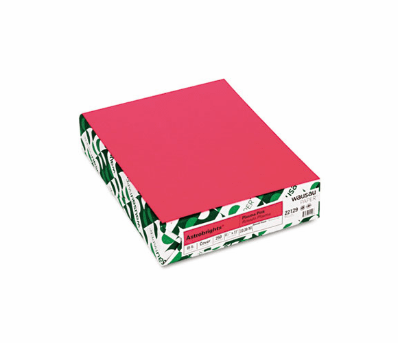 WAU22129 Astrobrights Colored Card Stock, 65 lbs., 8-1/2 x 11, Plasma Pink, 250 Sheets By WAUSAU PAPERS