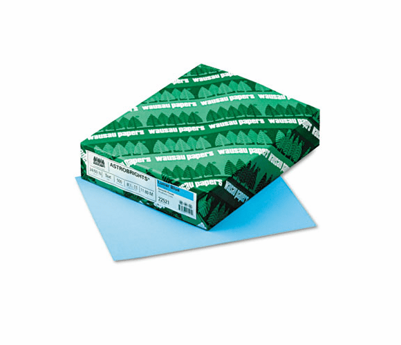 WAU22521 Astrobrights Colored Paper, 24lb, 8-1/2 x 11, Lunar Blue, 500 Sheets/Ream By WAUSAU PAPERS